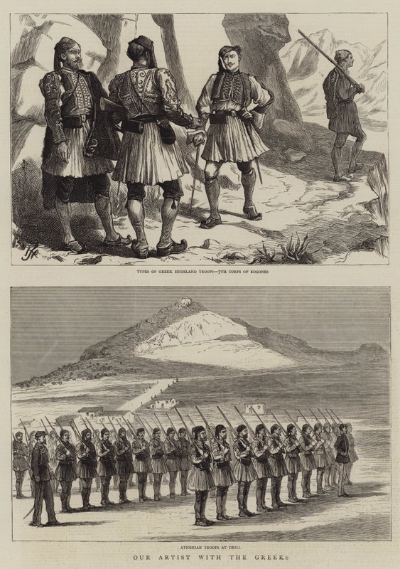 ಗ್ರೀಕರು ಟರ್ಕಿಯೊಂದಿಗೆ ನಮ್ಮ ಕಲಾವಿದ by Harry Hamilton Johnston