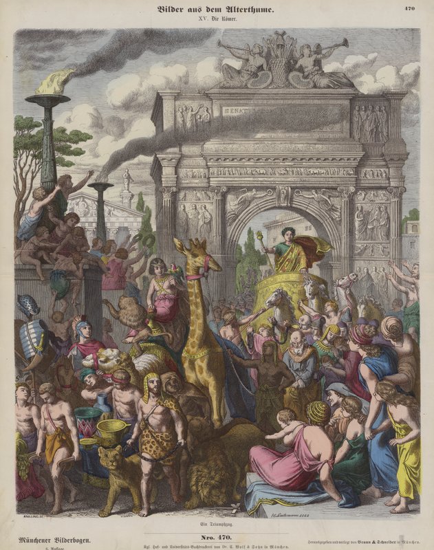 Bir Roma zaferi (renkli gravür) by Heinrich Leutemann
