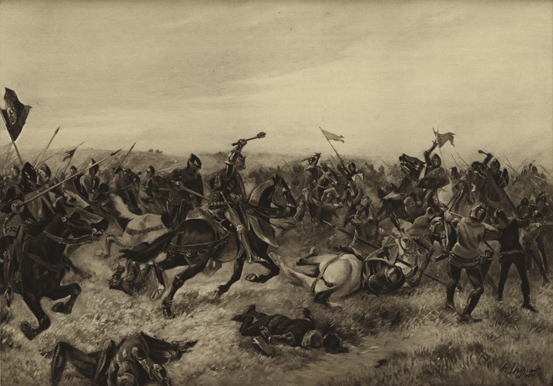 Agincourt Savaşı; 1415 (gravür) by Henri Louis Dupray