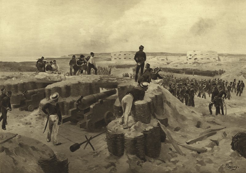 Bomarsund Savaşı, 1854 (gravür) by Henri Louis Dupray