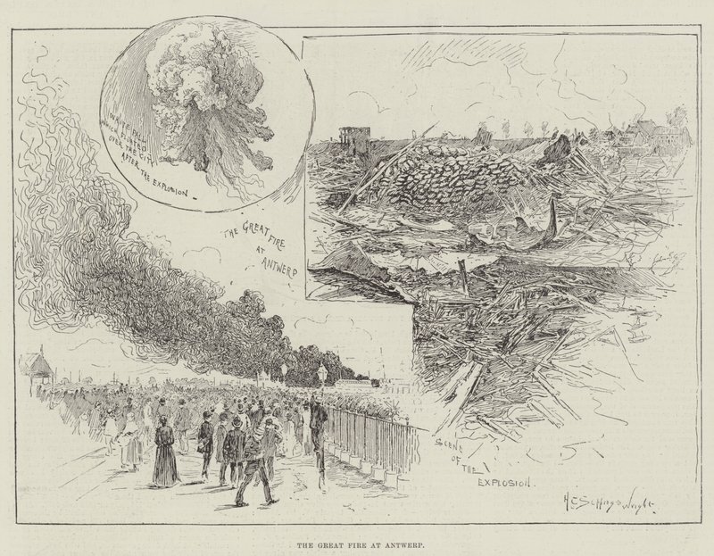 ಆಂಟ್ವರ್ಪ್ ಟರ್ಕ್ನಲ್ಲಿನ ಮಹಾ ಬೆಂಕಿ by Henry Charles Seppings Wright