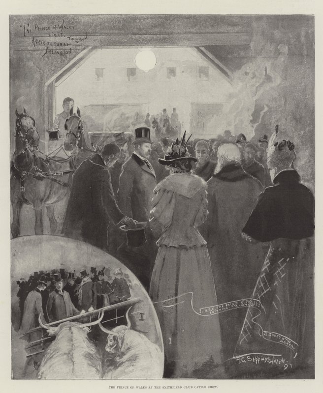 Galler Prensi Smithfield Club Sığır Gösterisinde by Henry Charles Seppings Wright