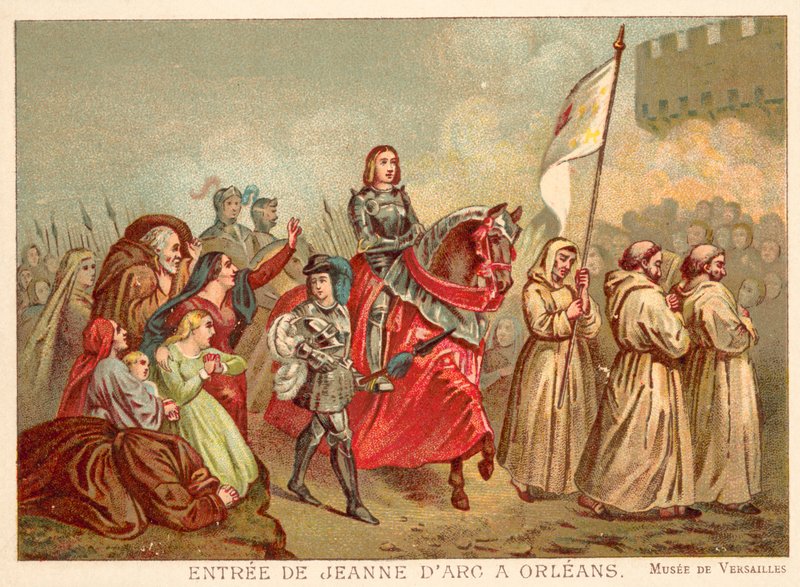 Entry of Joan of Arc into Orleans, 1429 (chromolitho) by Henry Scheffer