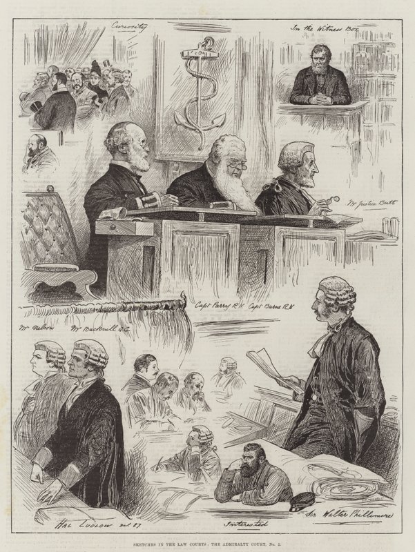 Admiralty Court No 2 Adliye Mahkemelerinde Eskizler by Henry Stephen Ludlow