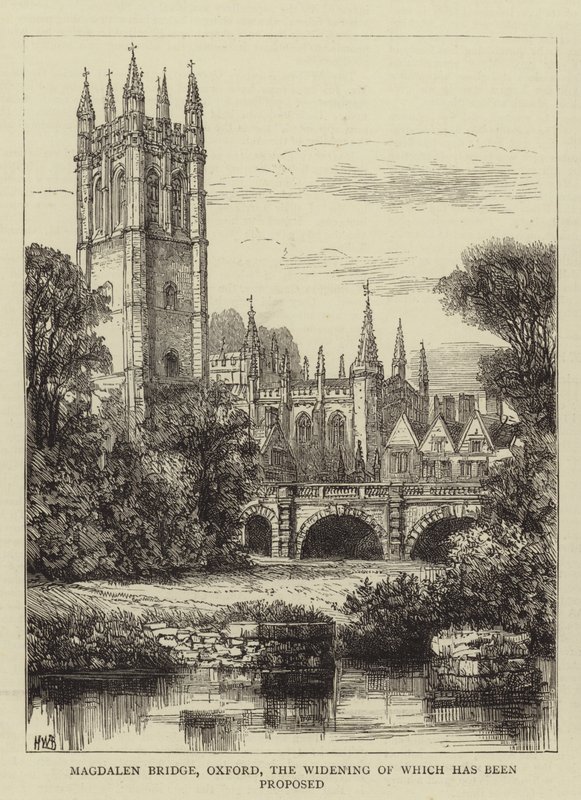 Genişletilmesi önerilen Oxford Magdalen Köprüsü by Henry William Brewer