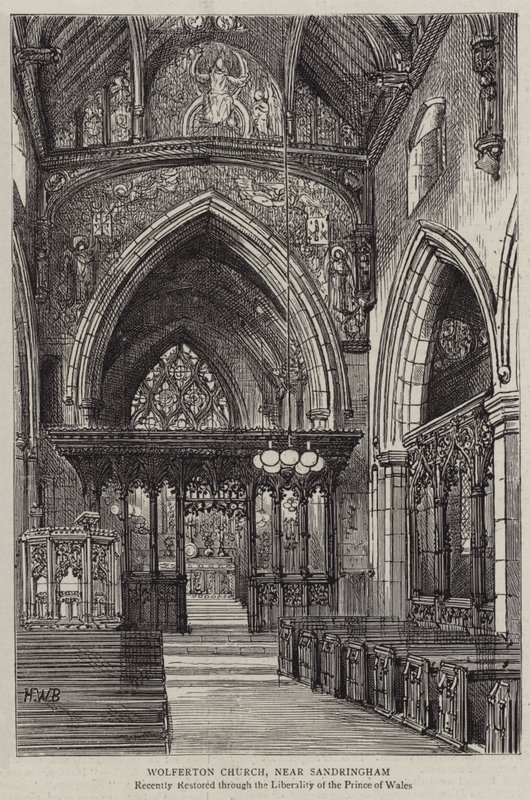 Sandringham yakınlarındaki Wolferton Kilisesi, by Henry William Brewer