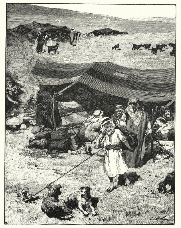 Bir Bedevi kampı (lito) by Henry Andrew Harper