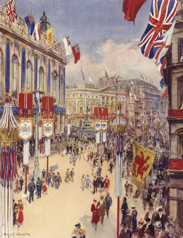 Piccadilly Circus, Londra (renkli taş) by Henry Charles Brewer