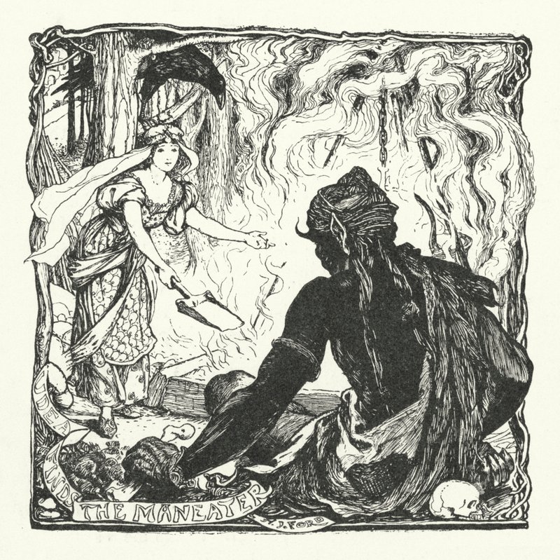 Udea Maneater'ı Bulur (gravür) by Henry Justice Ford