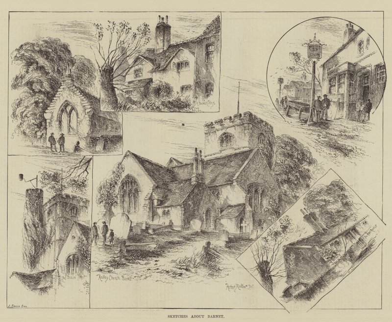 Barnet ile ilgili eskizler by Herbert Railton