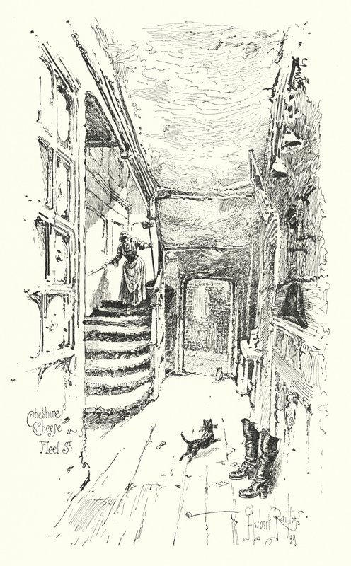 Cheshire Peyniri, Fleet Street, Londra (lito) by Herbert (after) Railton