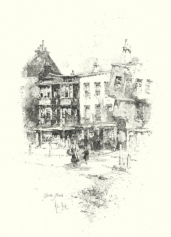 Grub Street, Londra (lito) by Herbert (after) Railton