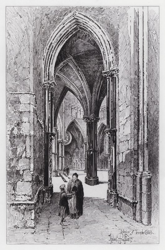 Tapınak Kilisesi'nin içi (gravür) by Herbert (after) Railton