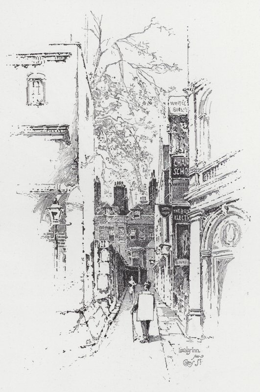 Carey Caddesi'nden Lincoln's Inn (gravür) by Herbert (after) Railton