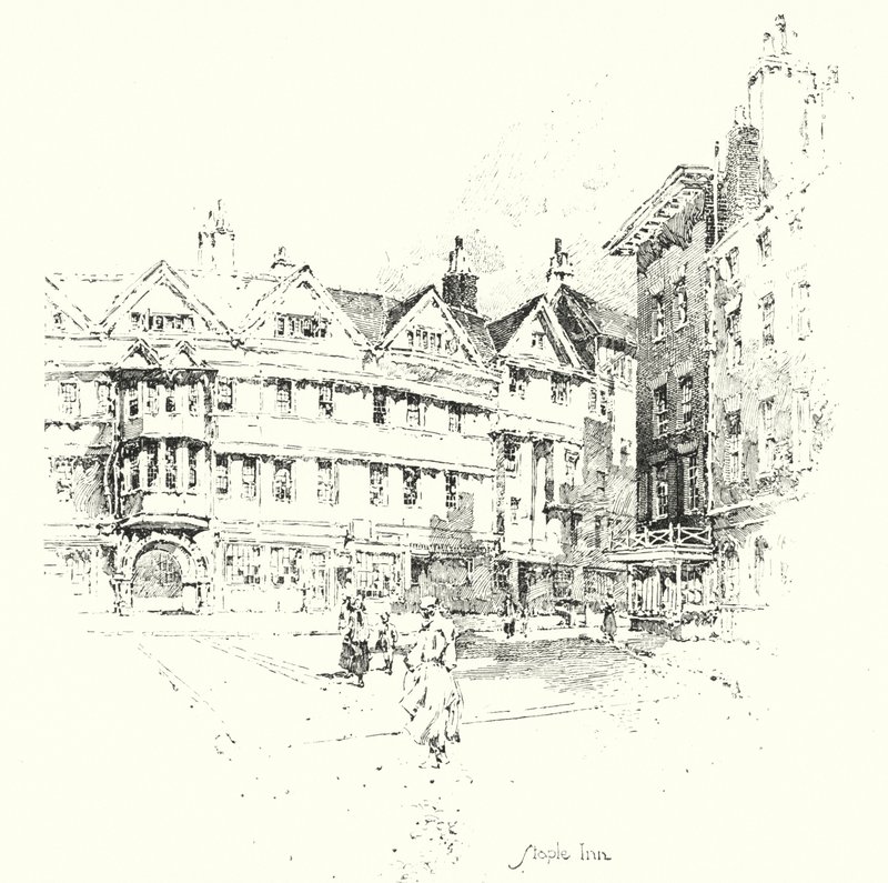 Staple Inn, Londra (taş) by Herbert (after) Railton