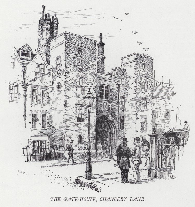 Kapı Evi, Chancery Lane (gravür) by Herbert (after) Railton