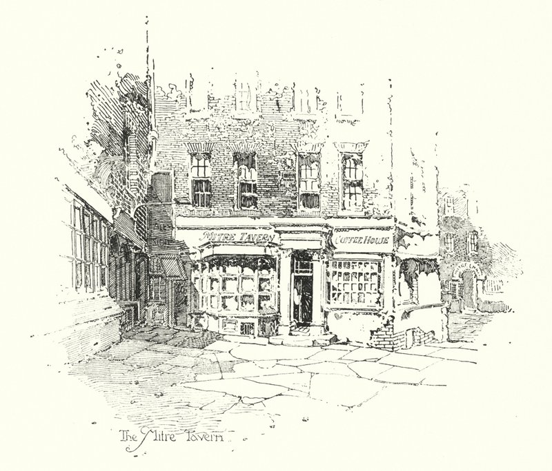 Mitre Tavern, Londra (lito) by Herbert (after) Railton