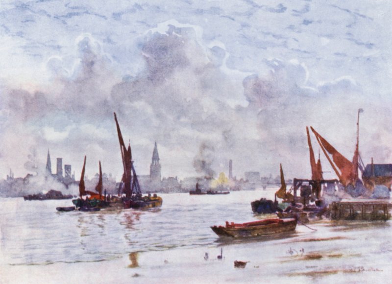 Battersea Reach (renkli taş) by Herbert Menzies (after) Marshall