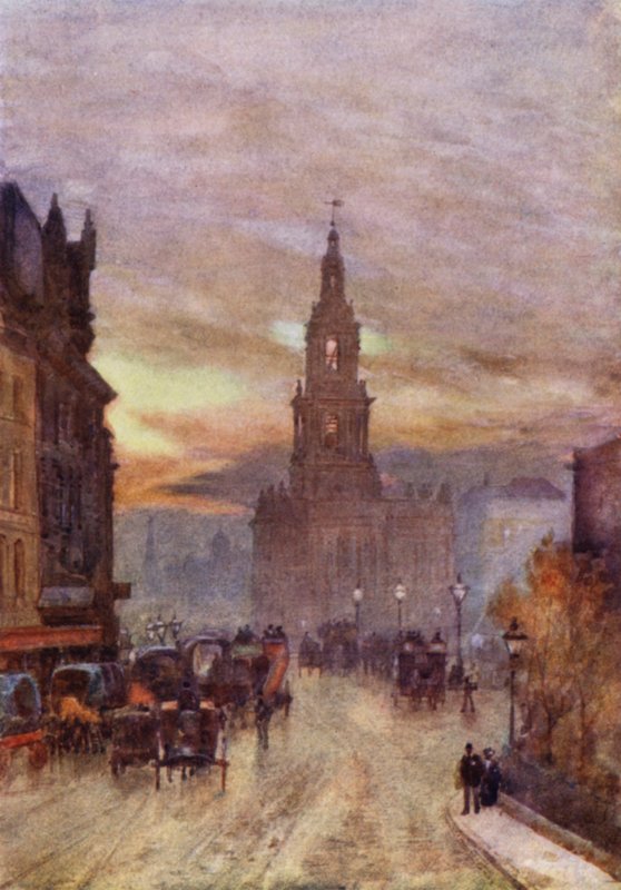 St Mary-le-Strand (renkli taş) by Herbert Menzies (after) Marshall