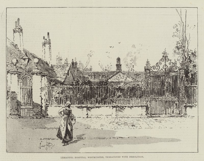 Westminster'deki Emmanuel Hastanesi Yıkımla Tehdit Edildi by Herbert Railton