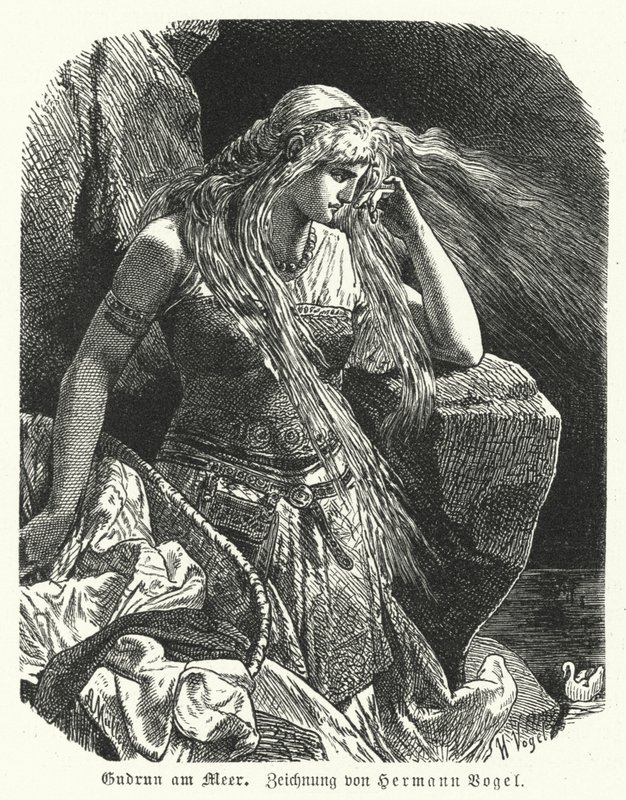Gudrun denizin yanında by Hermann Vogel