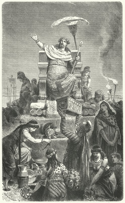 Ateşinin üzerinde Kral Krezüs by Hermann Vogel