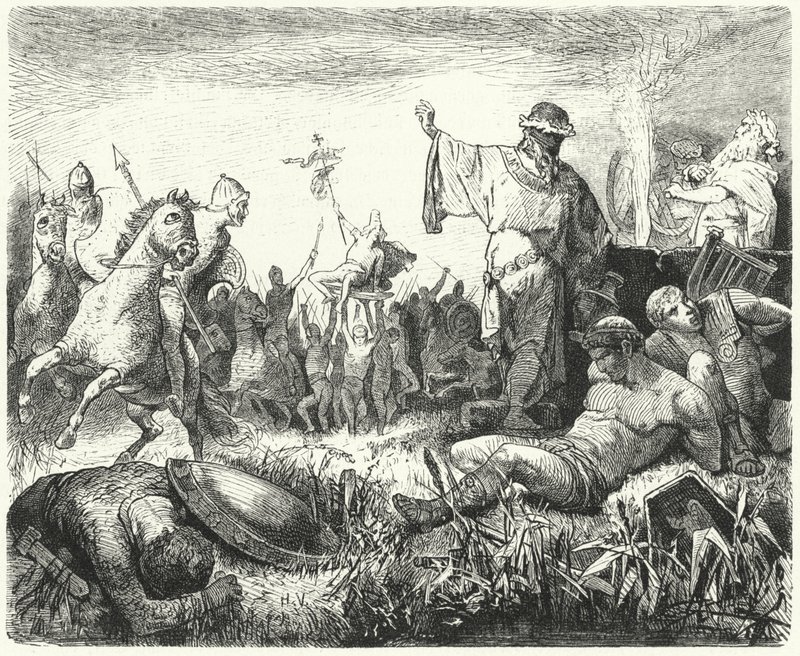 Partiler zaferi kutluyor by Hermann Vogel