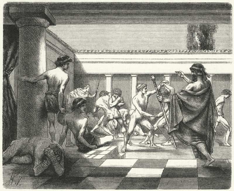 Spartalı gençler by Hermann Vogel
