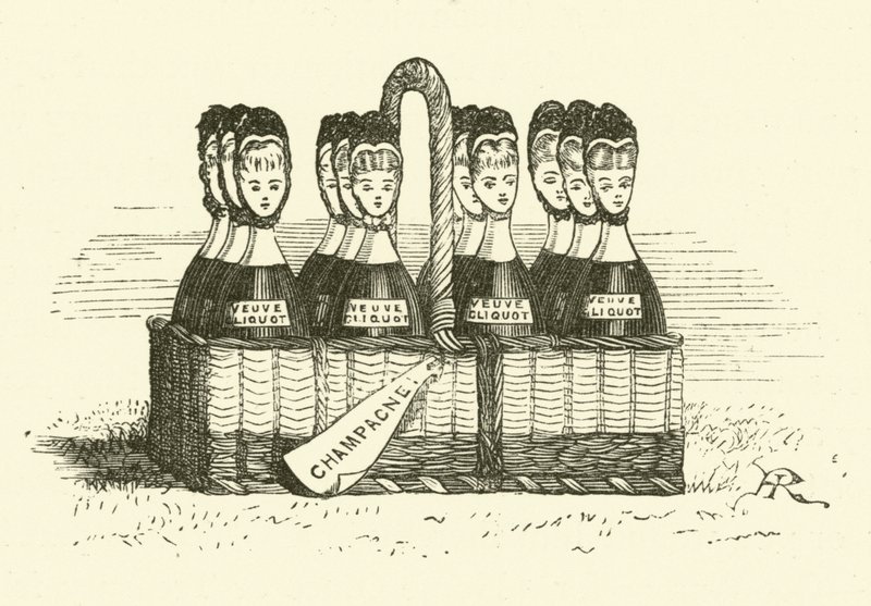 Şampanya ve Kadınlar (gravür) by Hugh Rowley