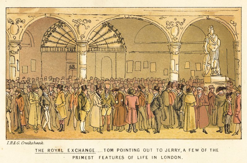 Kraliyet Borsası by Isaac, Robert and George Cruikshank