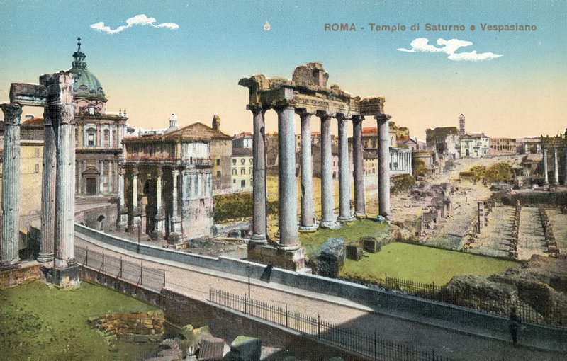Roma, İtalya, Satürn Tapınağı Ve Vespasian by Italian Photographer