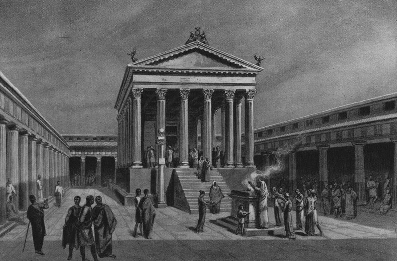 Pompeii: Apollon Tapınağı (lito) by Italian School