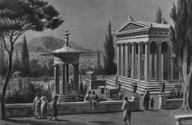 Pompeii: Herkül Tapınağı (lito) by Italian School