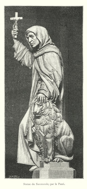 Statue du Savonarole, par le Pazzi (gravür) by Italian School