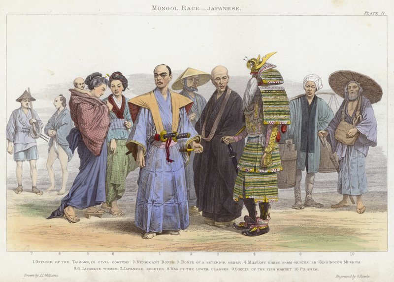 Moğol Irkı, Japonca (renkli gravür) by J.L. (after) Williams