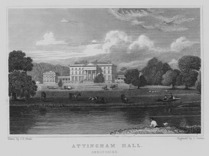 Attingham Hall, Shropshire (gravür) by John Preston Neale