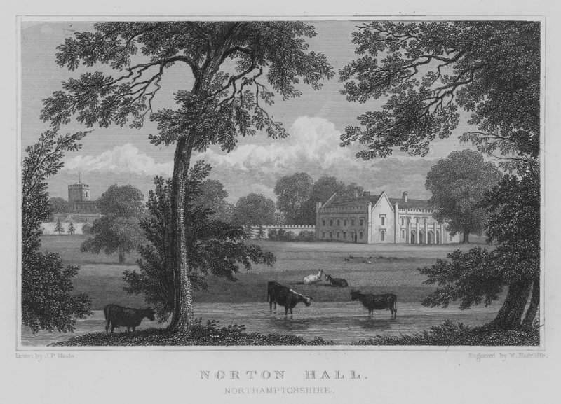 Norton Hall, Northamptonshire (gravür) by John Preston Neale