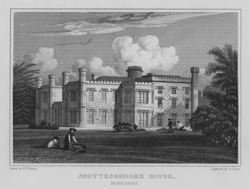 Shottesbrooke Evi, Berkshire (gravür) by John Preston Neale