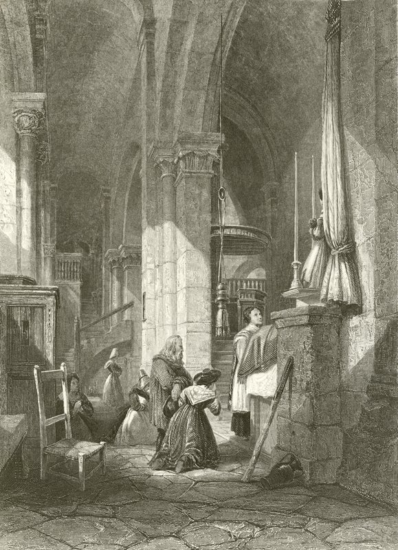 Church of Polignac, Auvergne  by James Duffield Harding