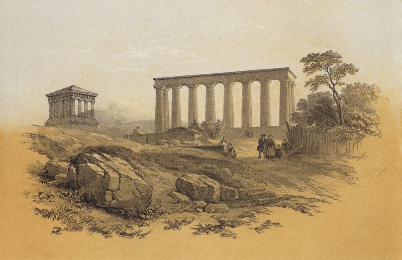 Ulusal Anıt, Calton Tepesi (chromolitho) by James Duffield Harding