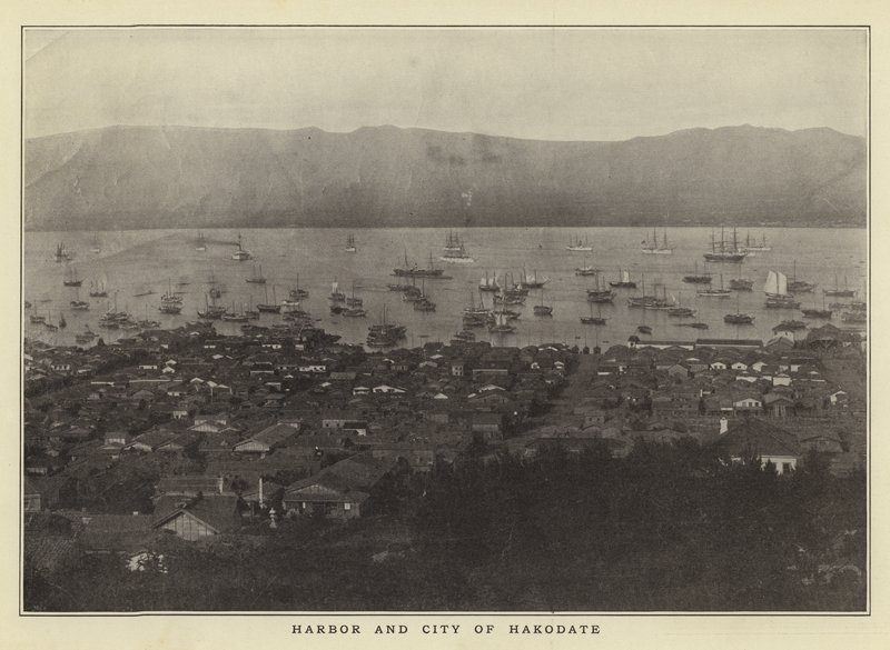 Liman ve Hakodate şehri by Japanese Photographer