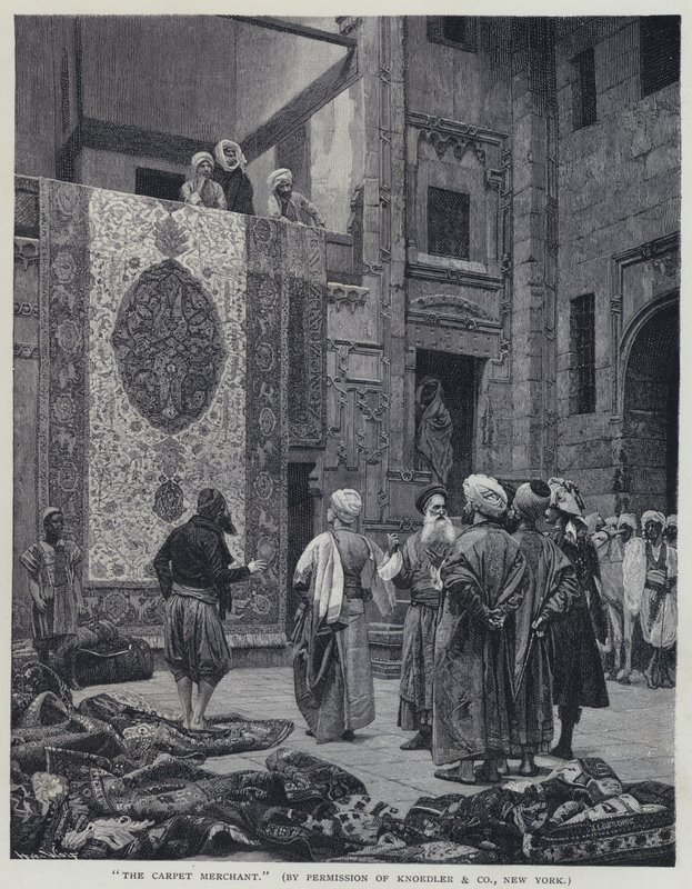 Halı Tüccarı (lito) by Jean Leon (after) Gerome