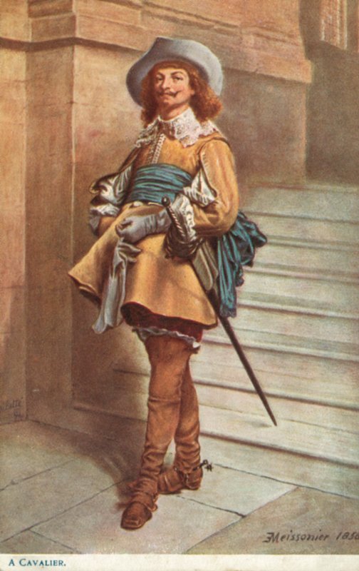 bir şövalye by Jean Louis Ernest after Meissonier
