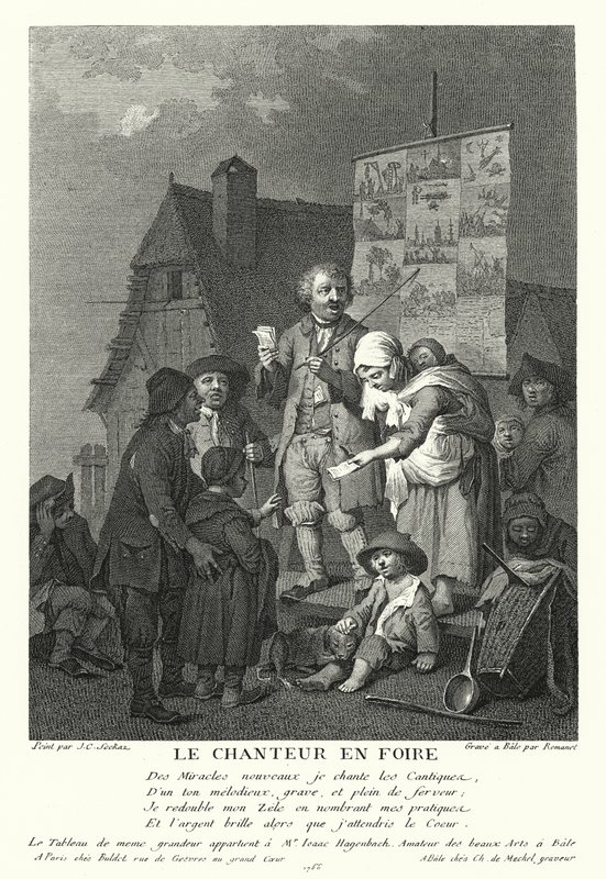 Fuardaki Şarkıcı (gravür) by Johann Conrad Seekatz