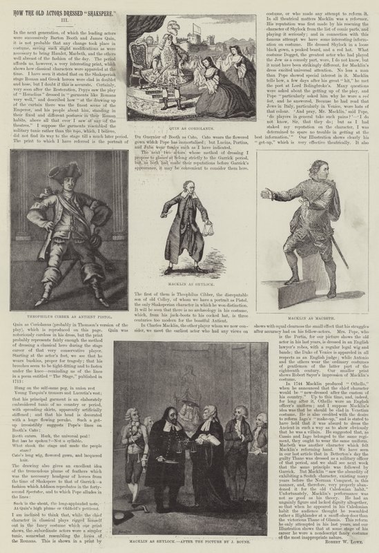 How the Old Actors dressed Shakspere  by John Boyne