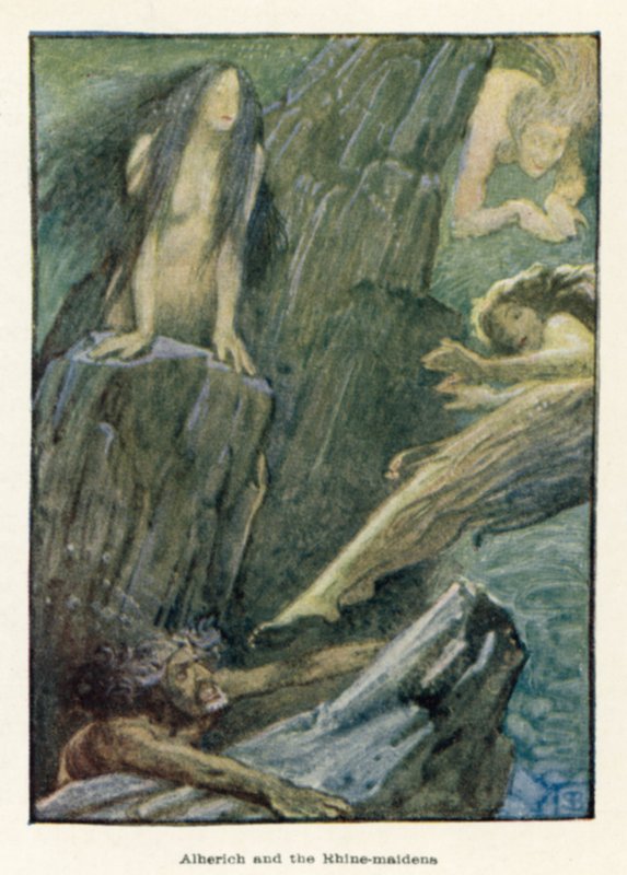 Alherich ve Ren kızları by John Byam Liston Shaw