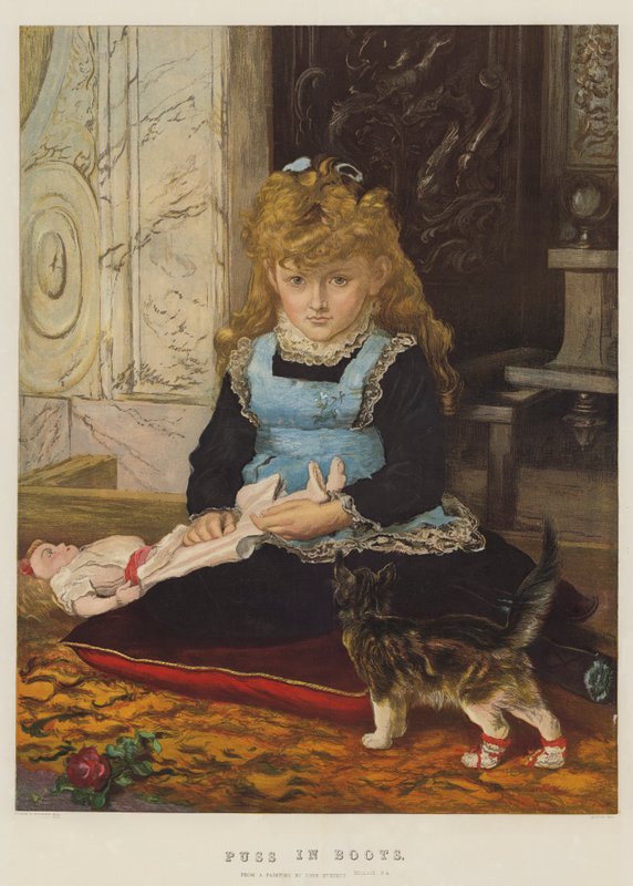 Çizmeli Kedi (chromolitho) by John Everett Millais