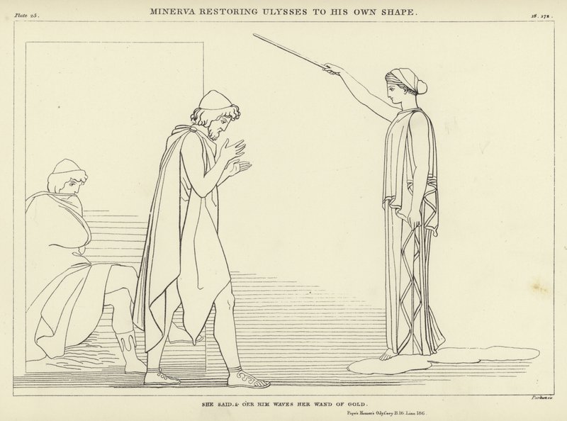 Minerva restoring Ulysses to his own shape  by John Flaxman