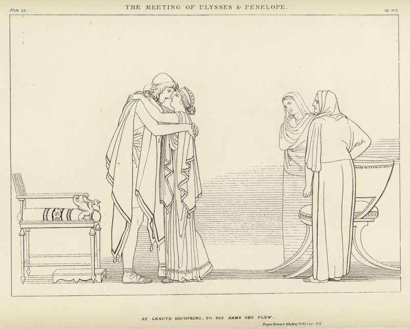 The Meeting of Ulysses and Penelope  by John Flaxman