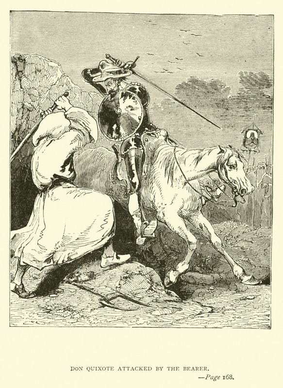Don Kişot taşıyıcı tarafından saldırıya uğradı by John Gilbert
